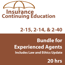 20 hr 2026 CE Bundle for Experienced 2-15 2-14 or 2-40 Health and or Life Agents